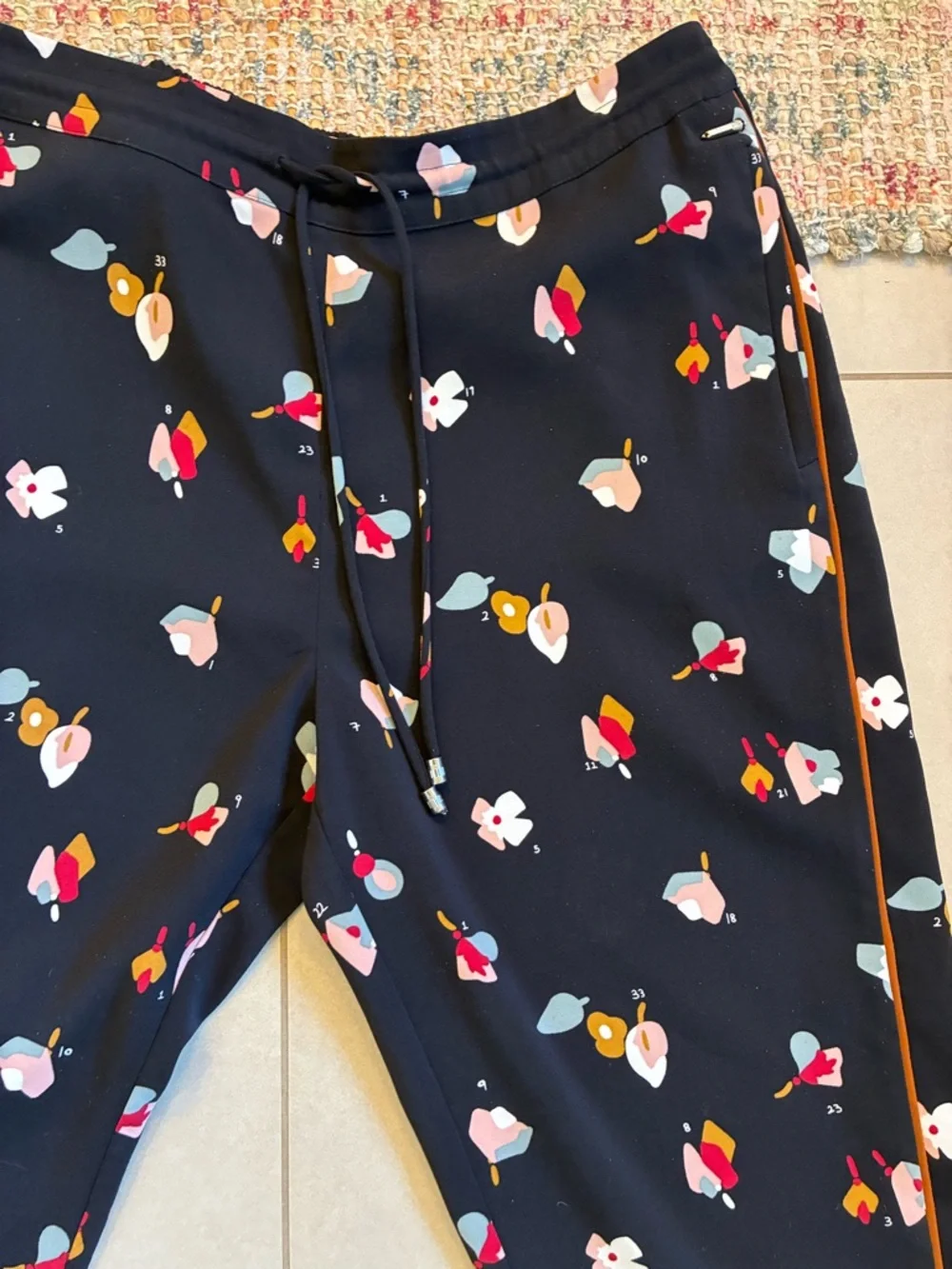 Ted Baker Black Joggers with Multicolor Abstract Print
